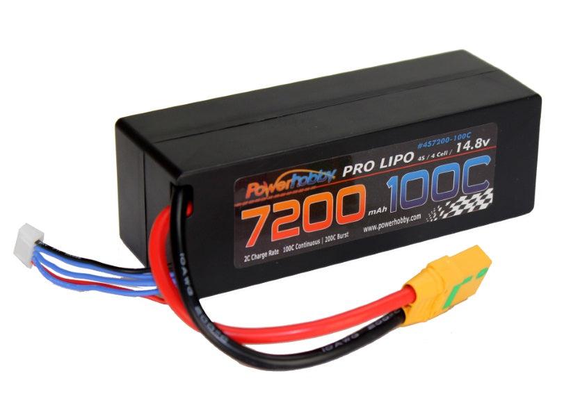 Powerhobby 4s 14.8v 7200mah 100c Lipo Battery w XT90 Hard Case (2 Pack ) 4-Cell - PowerHobby