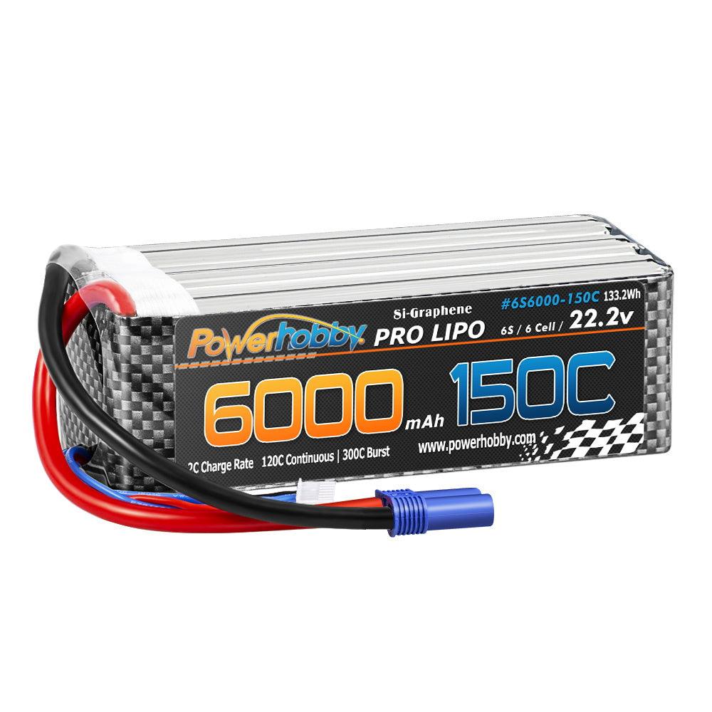 Powerhobby XTREME 6s 22.2V 6000mah 150C-300C Lipo Battery With EC5 Plug  6-Cell | PowerHobby