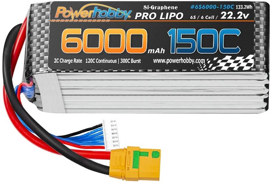 Powerhobby XTREME 6s 22.2V 6000mah 150C-300C Lipo Battery With XT90 Plug 6-Cell - PowerHobby