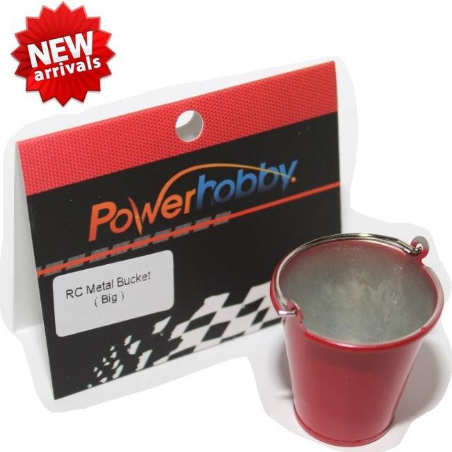 Powerhobby RC Rcok Crawler Scale Accessory large Metal Bucket Red - PowerHobby