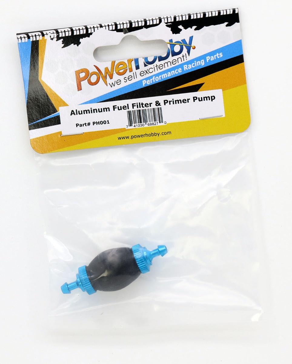 Powerhobby One Way Aluminum Fuel Primer Pump Filter For RC Vehicles - PowerHobby