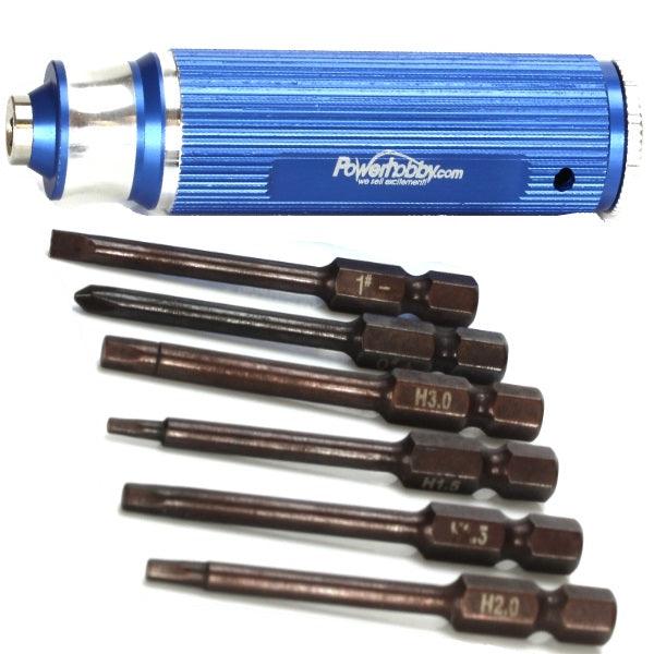 Powerhobby 6 in 1  Hex / Mulit Driver Magnetic RC Tool Set Blue - PowerHobby