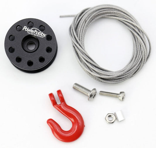 Powerhobby Low Profile 25T Servo Winch Spool kit Black - PowerHobby