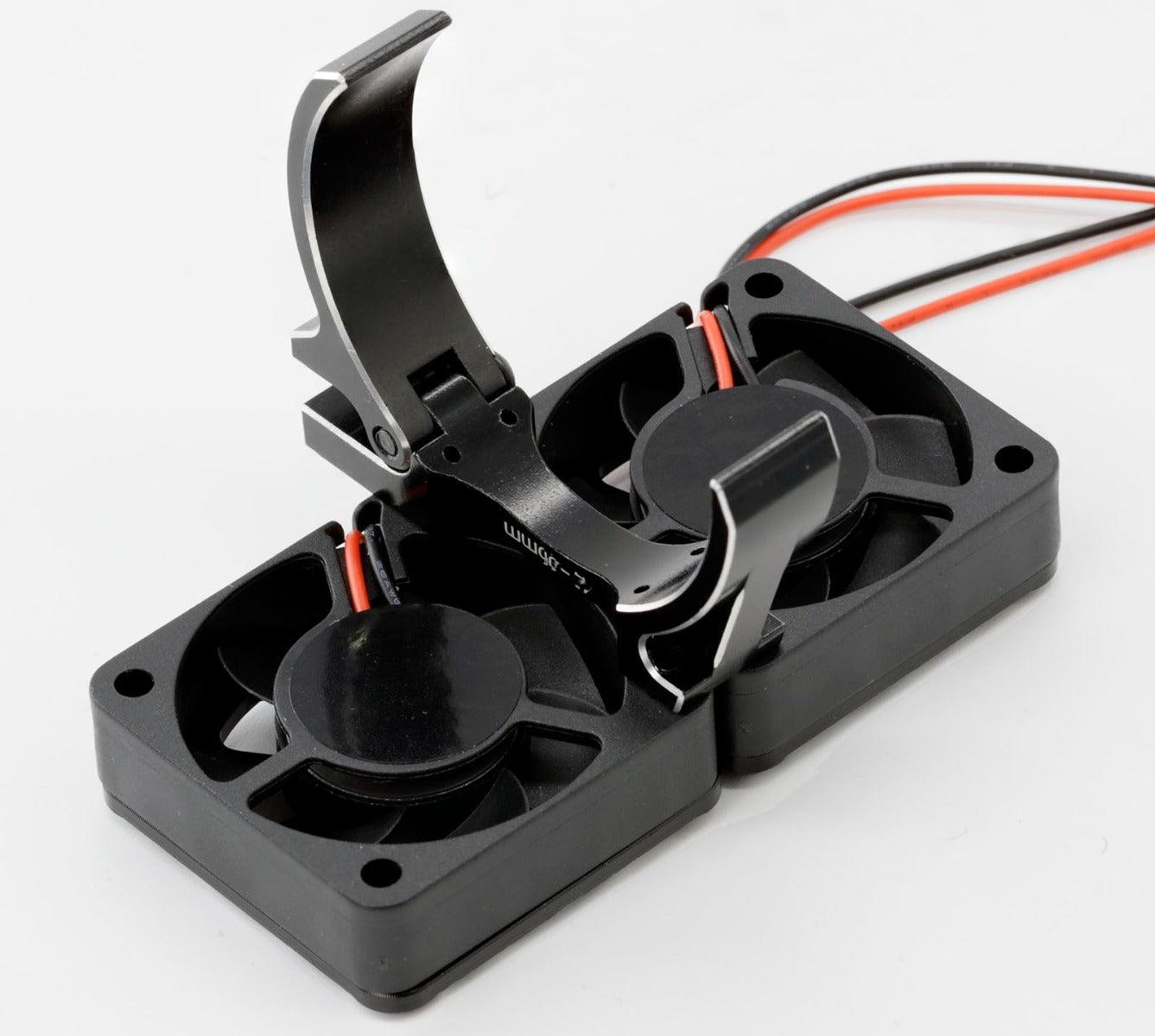 Powerhobby 1/5 Aluminum Heatsink Dual High Speed Cooling Fans w/Cover Black - PowerHobby