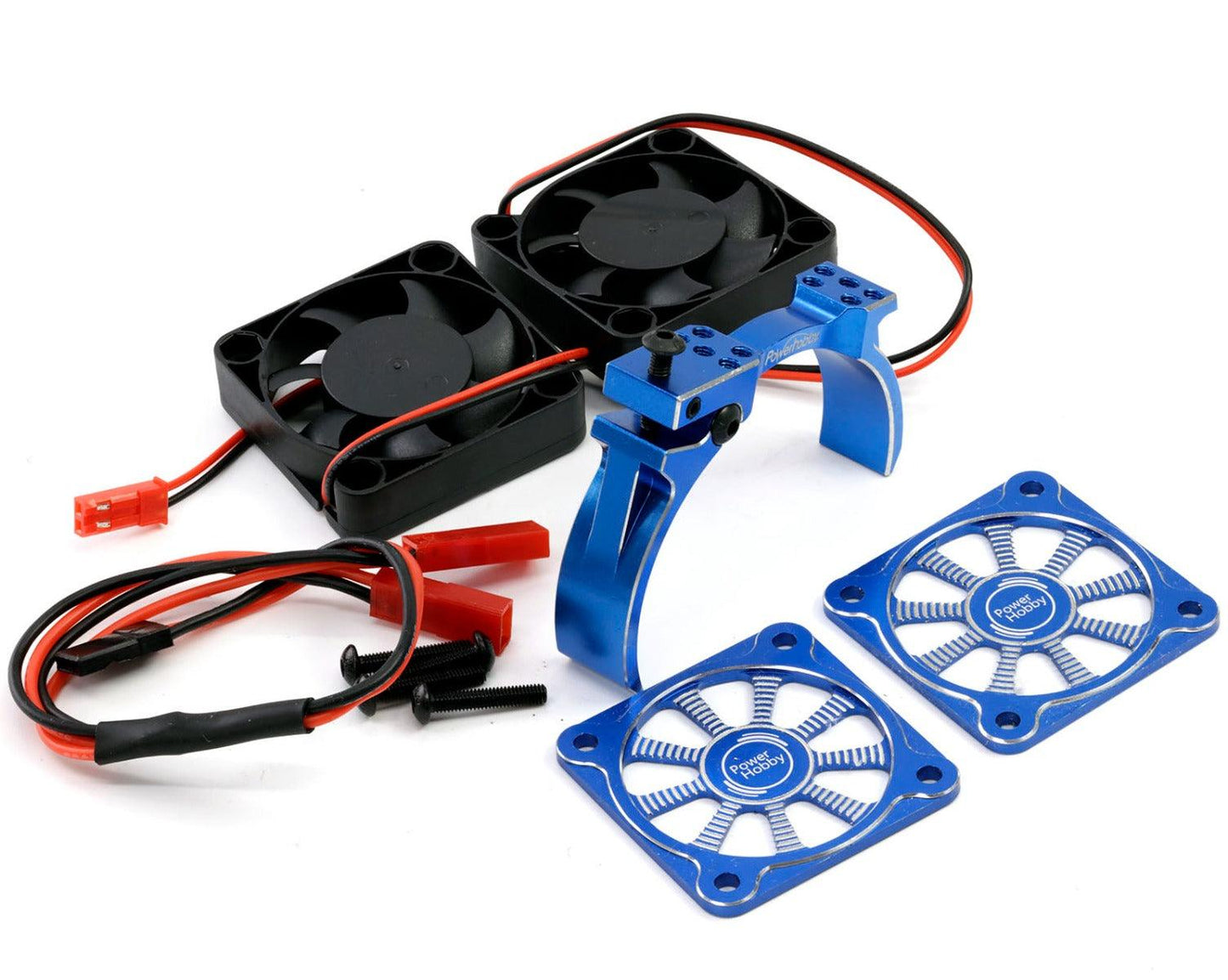 Powerhobby 1/5 Aluminum Heatsink Dual High Speed Cooling Fans w/Cover Blue - PowerHobby