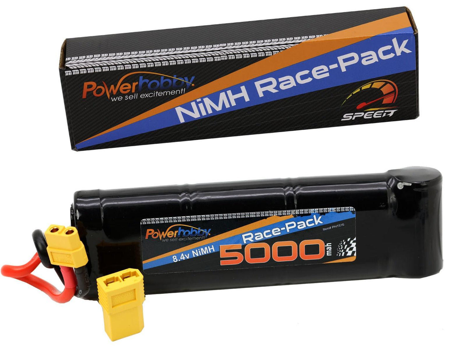 Powerhobby 8.4V 7-Cell 5000mah Nimh Flat Battery Pack w XT60 + Adapter - PowerHobby