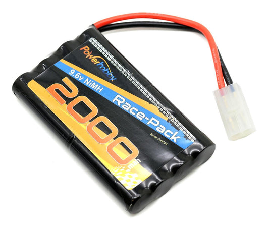 Powerhobby NiMH 9.6V 2000mAh Battery Pack for RC Car, Robots, Security - PowerHobby