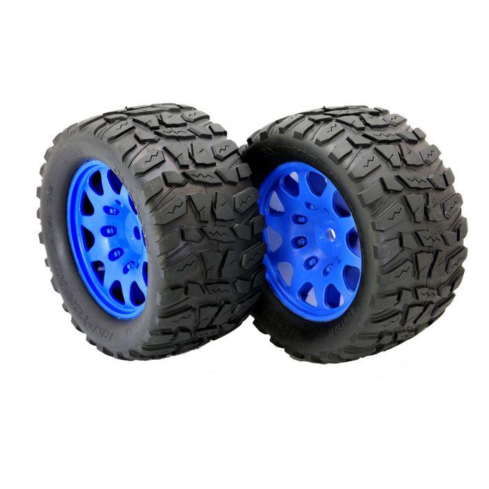 Powerhobby Raptor XL Belted Tires Viper Wheels (4) Arrma Kraton Outcast 8S BLUE - PowerHobby