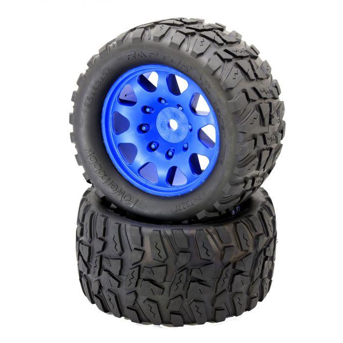 Powerhobby SCORPION XL Belted Tires Viper Wheels 4 Arrma Kraton OUTCAST 8S BLUE - PowerHobby