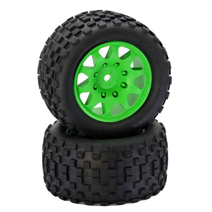 Powerhobby SCORPION XL Belted Tires Viper Wheels 4 Arrma Kraton OUTCAST 8S GREEN - PowerHobby