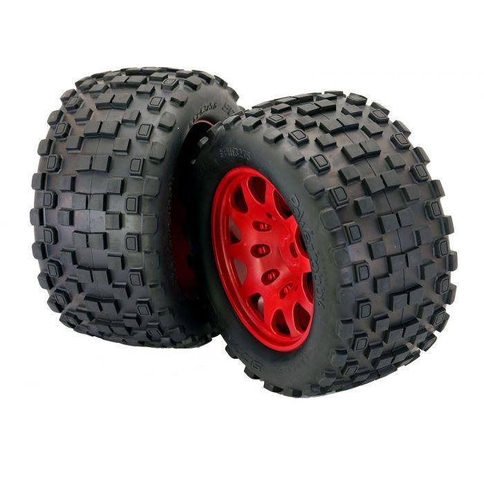Powerhobby SCORPION XL Belted Tires Viper Wheels (4) Arrma Kraton OUTCAST 8S RED - PowerHobby