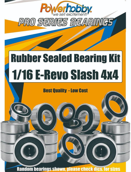 PowerHobby Pro Series Rubber Sealed Bearing Traxxas FOR 1/16 E-Revo Slash 4x4 - PowerHobby