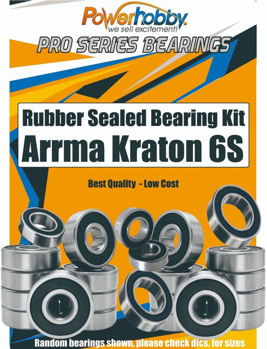 PowerHobby Pro Series Rubber Sealed Bearing Kit Arrma Kraton 6S - PowerHobby