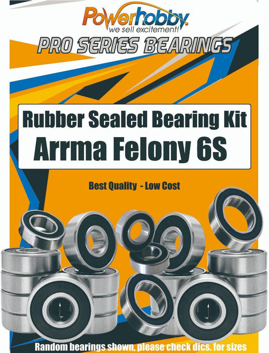 PowerHobby Pro Series Rubber Sealed Bearing Kit Arrma Felony 6S - PowerHobby