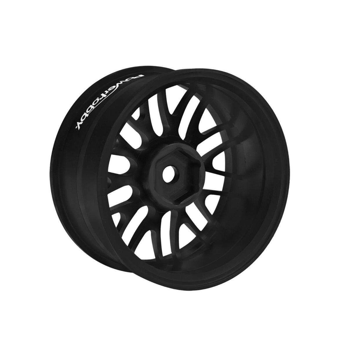 Powerhobby 1/10 On Road Aluminum Drifting Car Wheels / Rims (4) V2 Black - PowerHobby