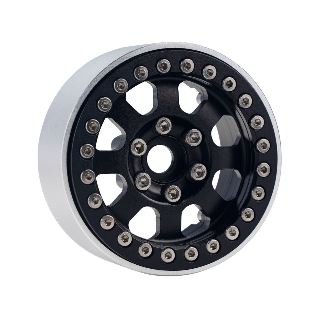 Powerhobby B1 Aluminum 1.9 Beadlock Wheels 9mm Hubs Black (4) 1/10 Rock Crawler - PowerHobby