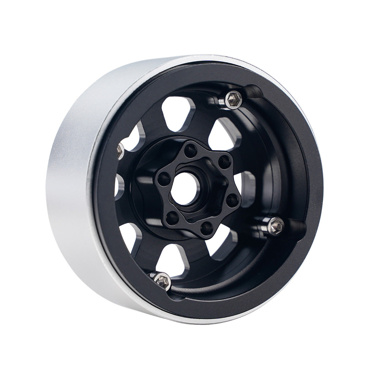 Powerhobby B1 Aluminum 1.9 Beadlock Wheels 9mm Hubs Black (4) 1/10 Rock Crawler - PowerHobby