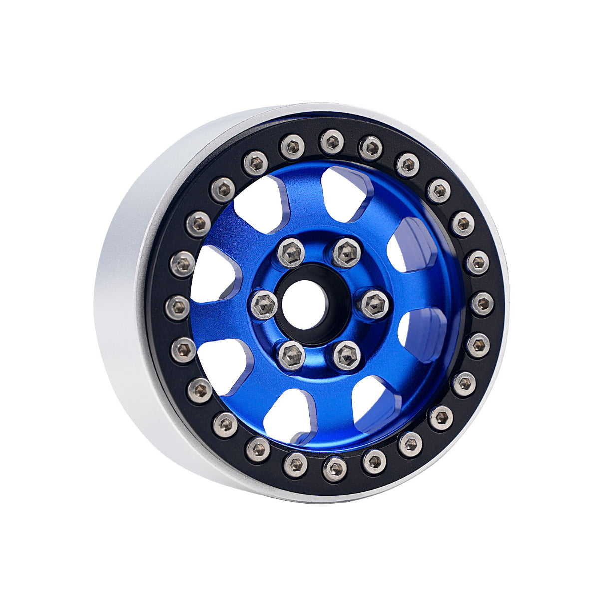 Powerhobby B1 Aluminum 1.9 Beadlock Wheels w 9mm Hubs Blue (4) 1/10 Rock Crawler - PowerHobby