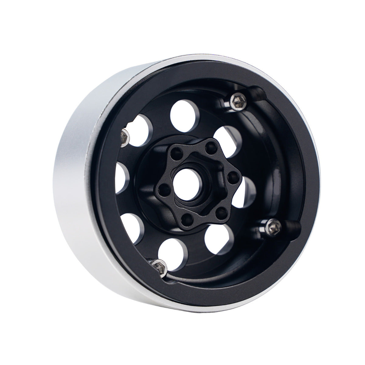 Powerhobby B2 Aluminum 1.9 Beadlock Wheels 9mm Hubs Black (4) 1/10 Rock Crawler - PowerHobby