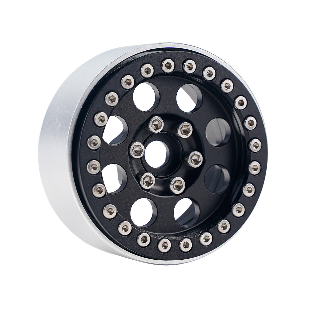 Powerhobby B2 Aluminum 1.9 Beadlock Wheels 9mm Hubs Black (4) 1/10 Rock Crawler - PowerHobby