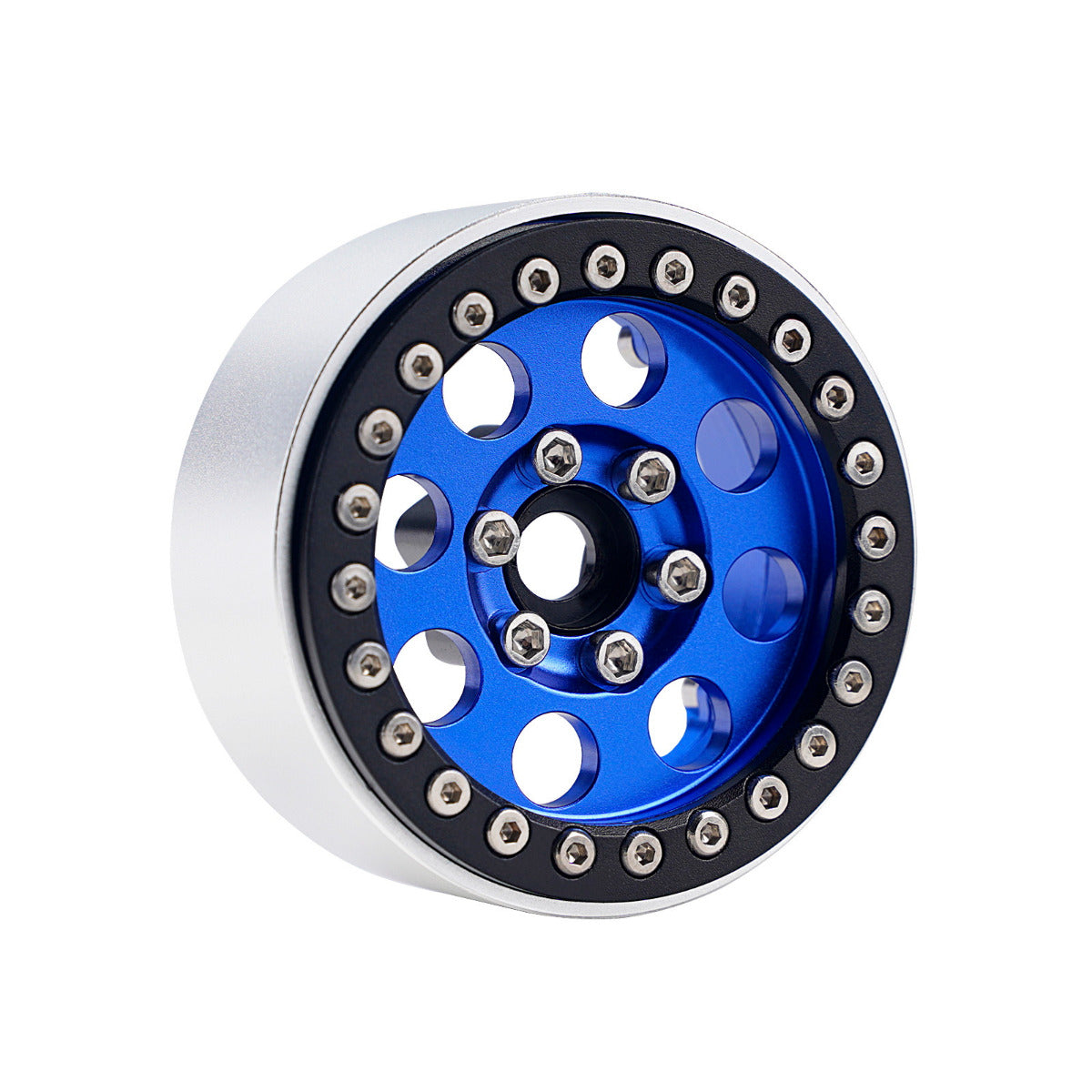 Powerhobby B2 Aluminum 1.9 Beadlock Wheels 9mm Hubs Blue (4) 1/10 Rock Crawler - PowerHobby