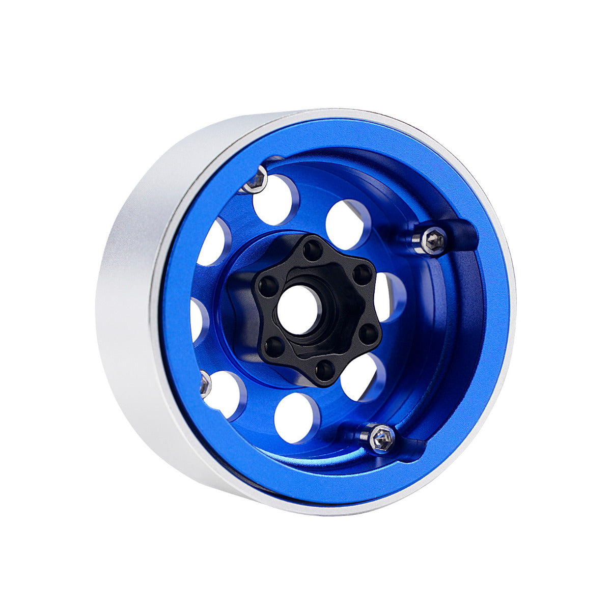 Powerhobby B2 Aluminum 1.9 Beadlock Wheels 9mm Hubs Blue (4) 1/10 Rock Crawler - PowerHobby