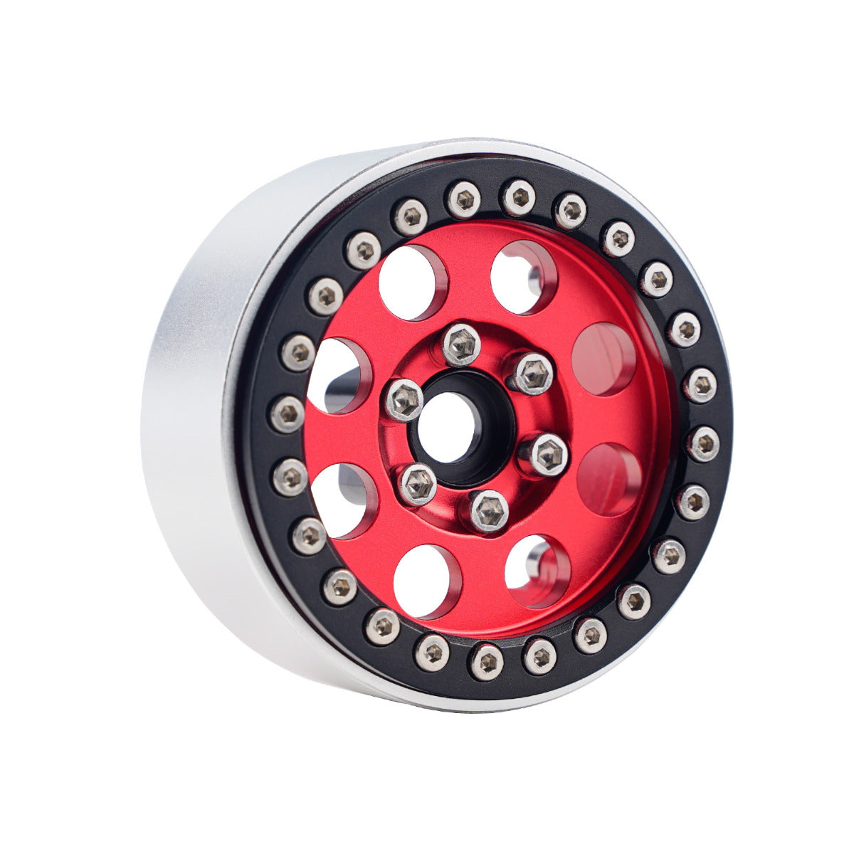 Powerhobby B2 Aluminum 1.9 Beadlock Wheels 9mm Hubs Red (4) 1/10 Rock Crawler - PowerHobby