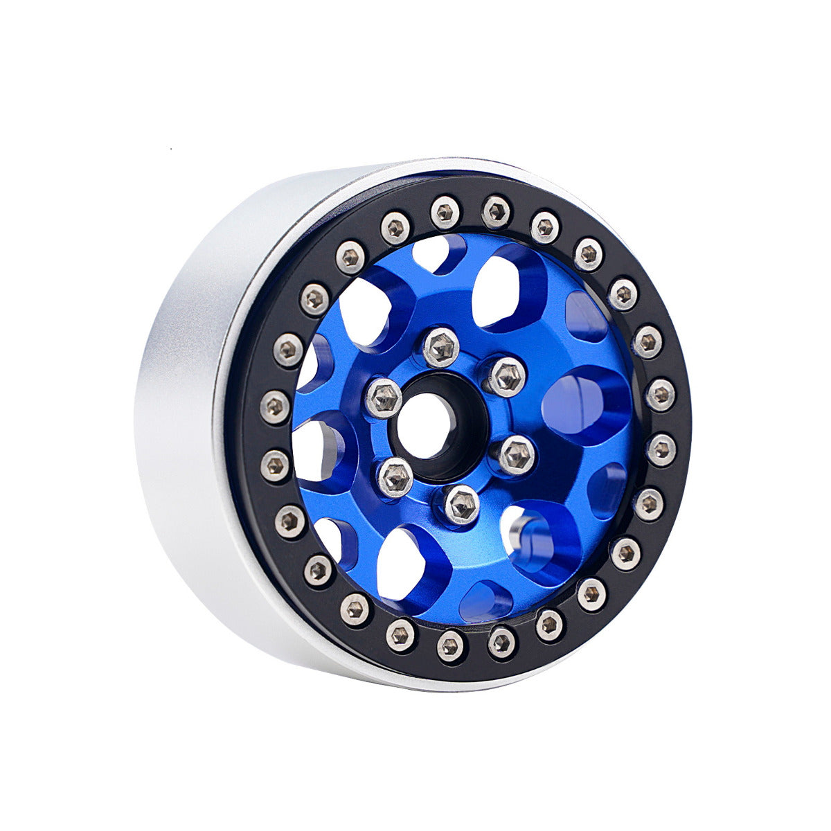 Powerhobby B3 Aluminum 1.9 Beadlock Wheels 9mm Hubs Blue (4) 1/10 Rock Crawler - PowerHobby