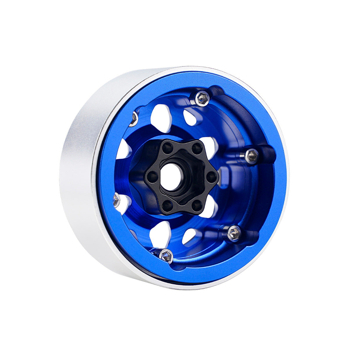 Powerhobby B3 Aluminum 1.9 Beadlock Wheels 9mm Hubs Blue (4) 1/10 Rock Crawler - PowerHobby