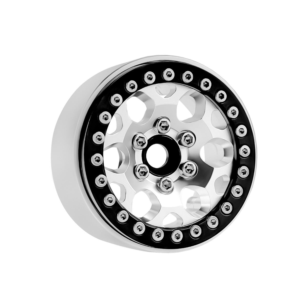 Powerhobby B3 Aluminum 1.9 Beadlock Wheels 9mm Hubs Silver (4) 1/10 Rock Crawler - PowerHobby