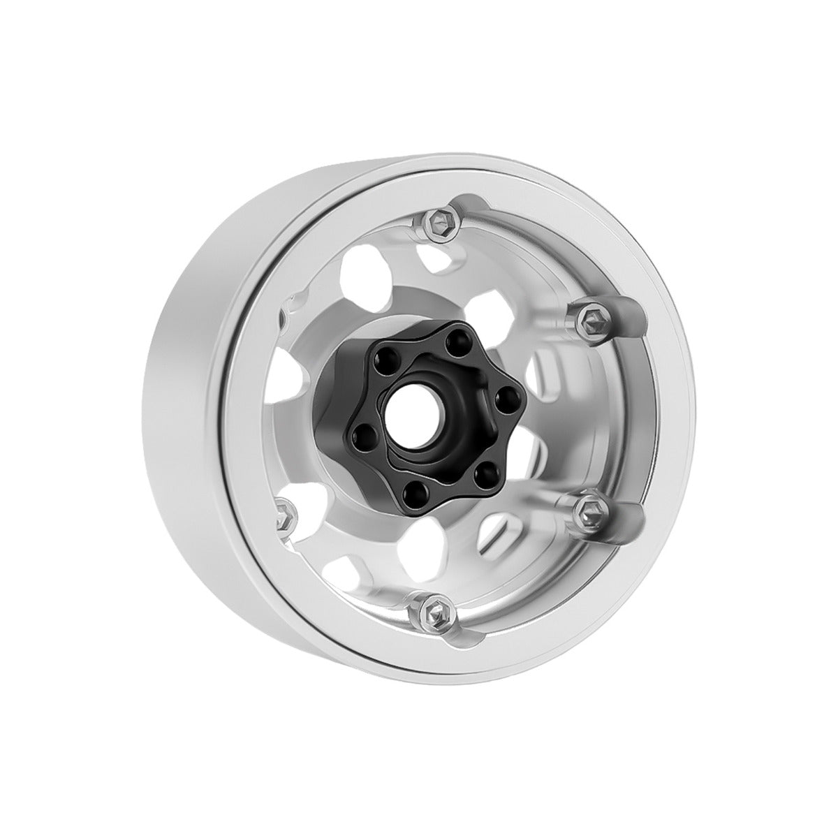 Powerhobby B3 Aluminum 1.9 Beadlock Wheels 9mm Hubs Silver (4) 1/10 Rock Crawler - PowerHobby