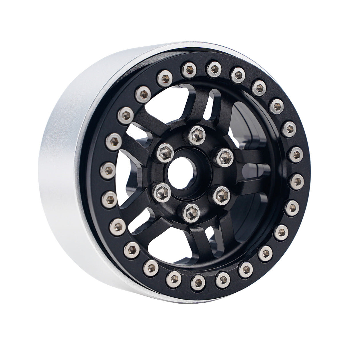 Powerhobby B4 Aluminum 1.9 Beadlock Wheels 9mm Hubs Black (4) 1/10 Rock Crawler - PowerHobby