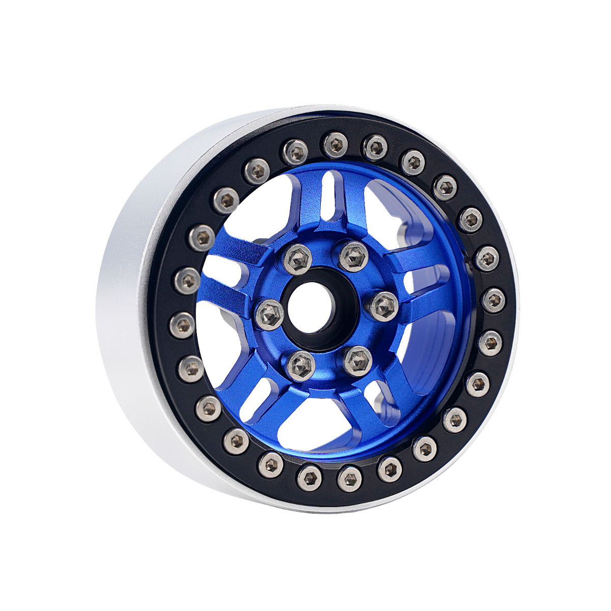 Powerhobby B4 Aluminum 1.9 Beadlock Wheels 9mm Hubs Blue (4) 1/10 Rock Crawler - PowerHobby