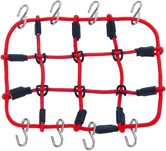 Powerhobby Elastic Roof Rack Luggage Net w Hooks 1/24 Crawler Axial SCX24 Red - PowerHobby