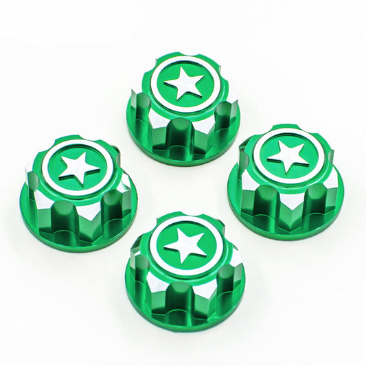 Powerhobby 17mm Aluminum Hex Wheel Nuts Green (4) FOR Traxxas E-Revo Summit Maxx - PowerHobby