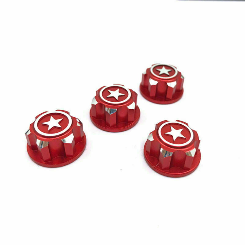 Powerhobby 17mm Aluminum Hex Wheel Nuts Red (4) FOR Traxxas E-Revo Summit Maxx - PowerHobby