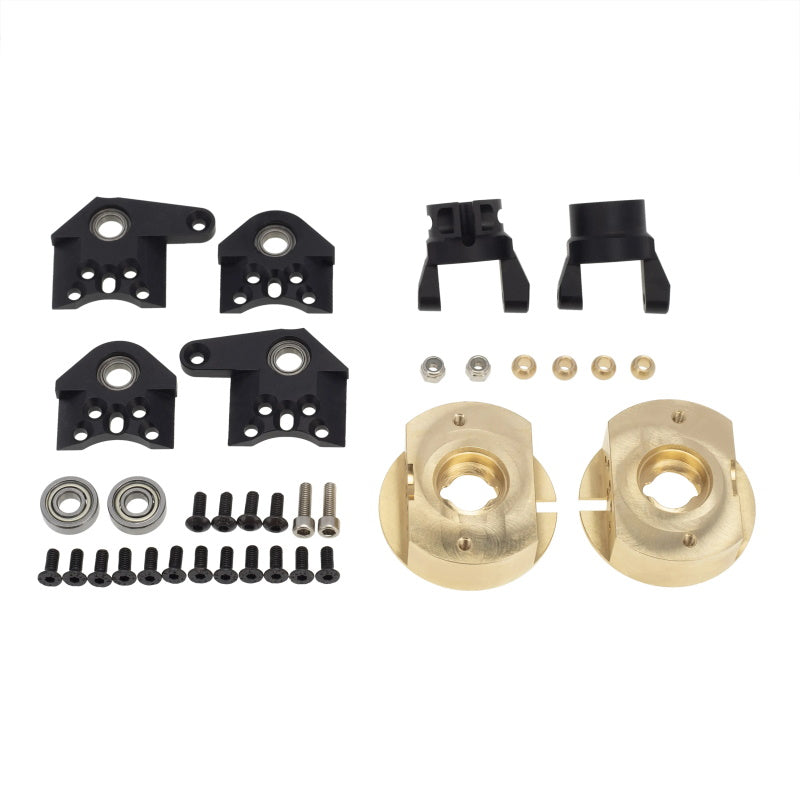 Powerhobby Brass Weight Steering Knuckles Set Black Axial Wraith - PowerHobby