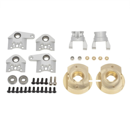 Powerhobby Brass Weight Steering Knuckles Set Silver Axial Wraith - PowerHobby