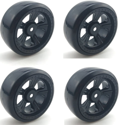 Powerhobby 1/10 Drift Car Mounted Tires / Wheels (4) Black PY005 - PowerHobby