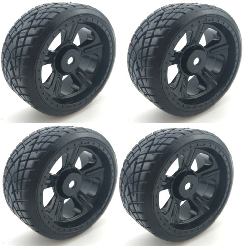 Powerhobby 1/10 Drift Car Mounted Tires / Wheels (4) Black PY046 - PowerHobby
