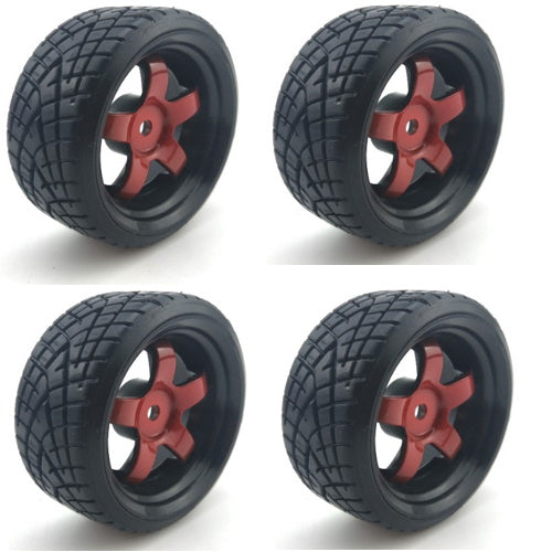 Powerhobby 1/10 Drift Car Mounted Tires / Wheels (4) Red PY078 - PowerHobby