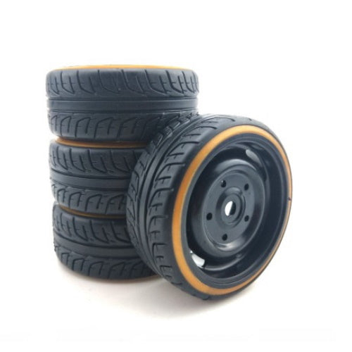 Powerhobby 1/10 Drift Car Mounted Tires / Wheels (4) Orange / Black PY535 - PowerHobby