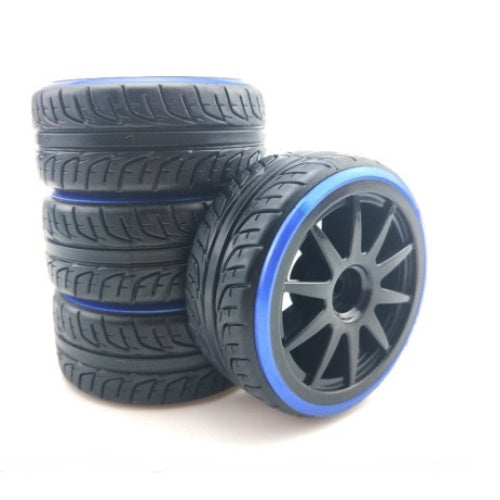 Powerhobby 1/10 Drift Car Mounted Tires / Wheels (4) Blue / Black PY565 - PowerHobby