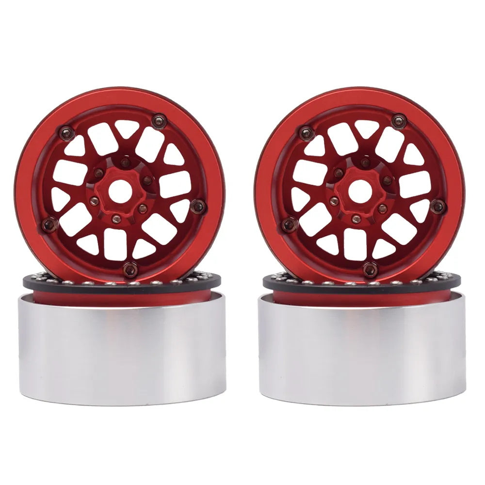 Powerhobby Aluminum 2.2" Beadlock Wheels Red (4) 1/10 Rock Crawler - PowerHobby