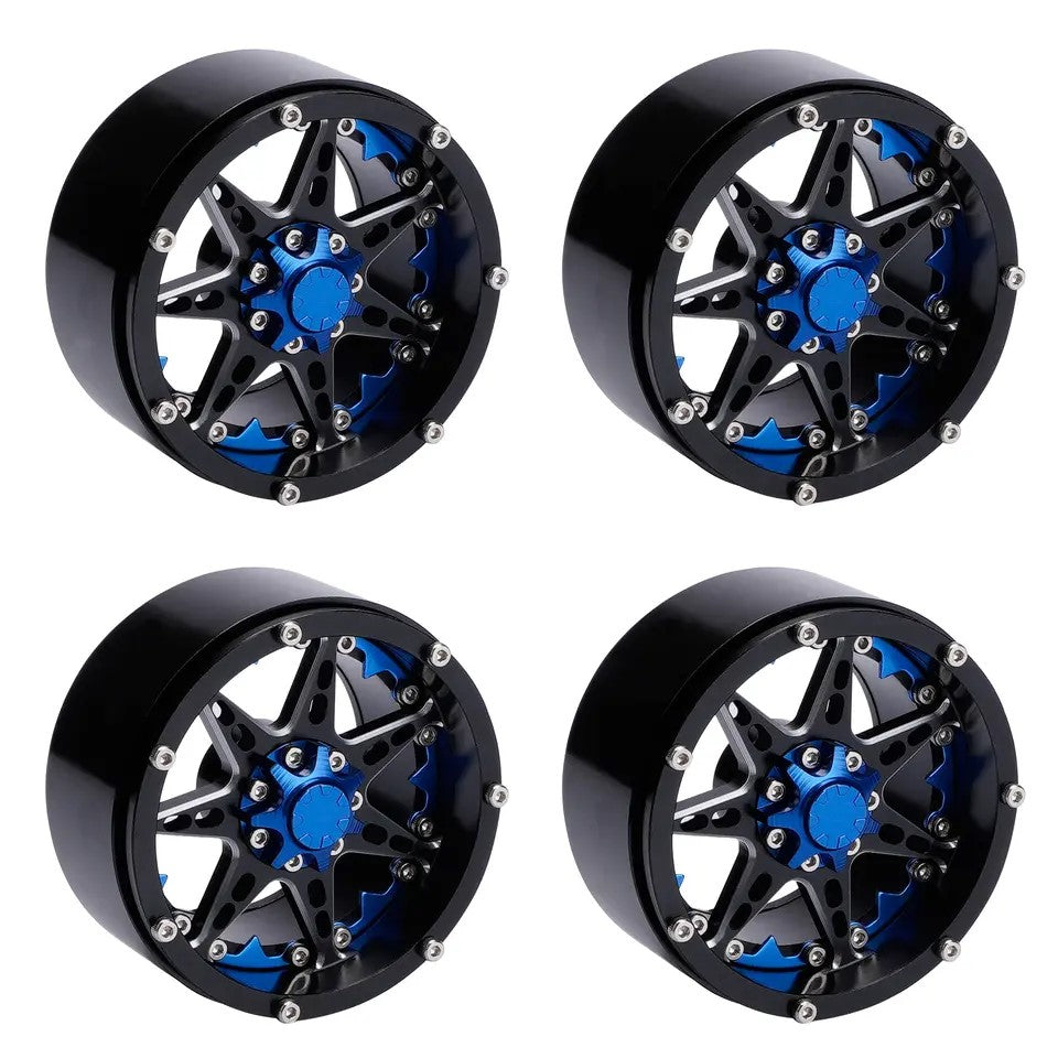 Powerhobby Aluminum 2.2" Beadlock Wheels Blue (4) 1/10 Rock Crawler - PowerHobby