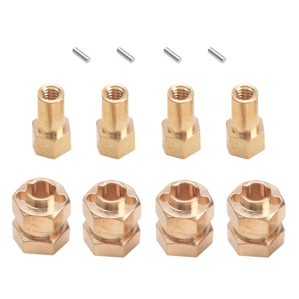 Powerhobby Brass Extended 7mm Hex Wheel Hubs 8mm Thick (4) AXIAL SCX24 - PowerHobby