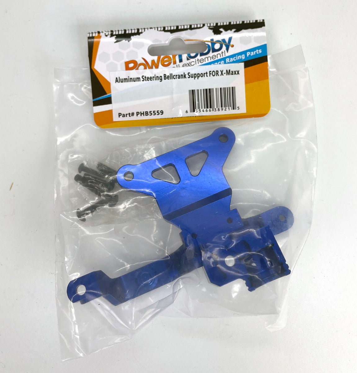 Powerhobby Aluminum Steering Bellcrank Support Blue FOR Traxxas X-Maxx - PowerHobby