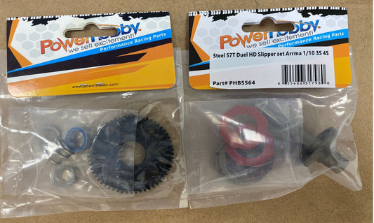 Powerhobby Steel 57T Duel HD Slipper set Arrma 1/10 3S 4S - PowerHobby