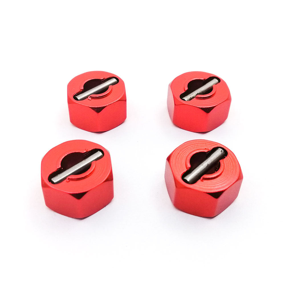 Powerhobby Aluminum 12mm Hex Adapters Red FOR Traxxas Slash 4WD - PowerHobby