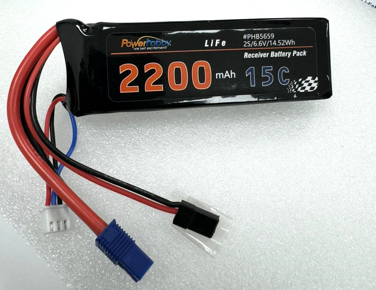 Powerhobby 6.6V 2200mAh 2S LiFe Receiver Battery Universal Receiver EC3 - PowerHobby